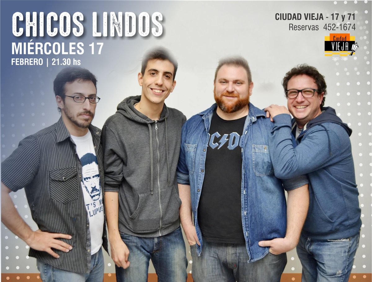 ciudad_vieja's tweet photo. #AgendaDeLaSemana
MIER 17 | 21:30hs: @ChicosLindosLP Stand Up
Vuelven a nuestro escenario
Reservas 452-1674 https://t.co/6AISlEx3PL