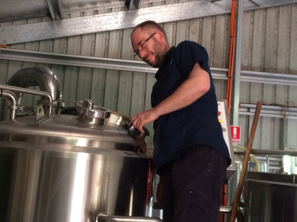 Mr Sherlock from <a href="/FogHornBrewpub/">FogHorn Brewery</a> checking the runoff on pt 2 of the Elementary collab <a href="/FortitudeBrewCo/">Fortitude Brewing Co</a>