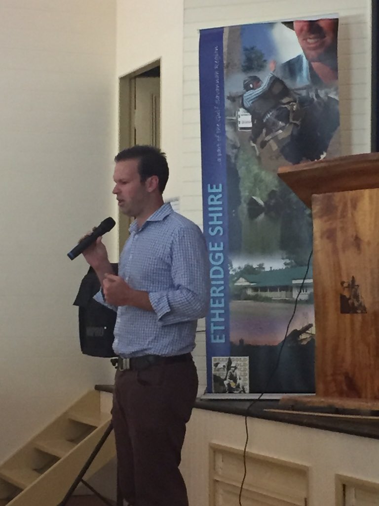 LadyLaraWilde's tweet photo. Senator Canavan the new Minister for Northern Australia at the Etheridge Economic Development Forum @mattjcan https://t.co/edpoJ9XPGe