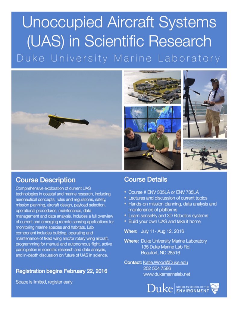 Summer class on all things scientific research &amp; UAS. Interested? Space limited. Open to all. #Drones4Good