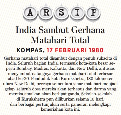 kompaskampus's tweet photo. Ini India 36 tahun lalu. Gimana yah nanti pas Gerhana Matahari Total di Indonesia ? #GMT2016 #ArsipKompas https://t.co/nH9ZQNgYGB