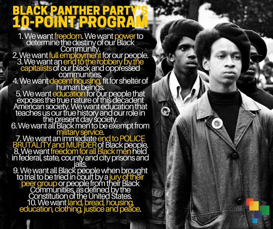 The 10-point program of the Black Panther Party. #BlackHistoryMonth #BlackPanthersPBS
