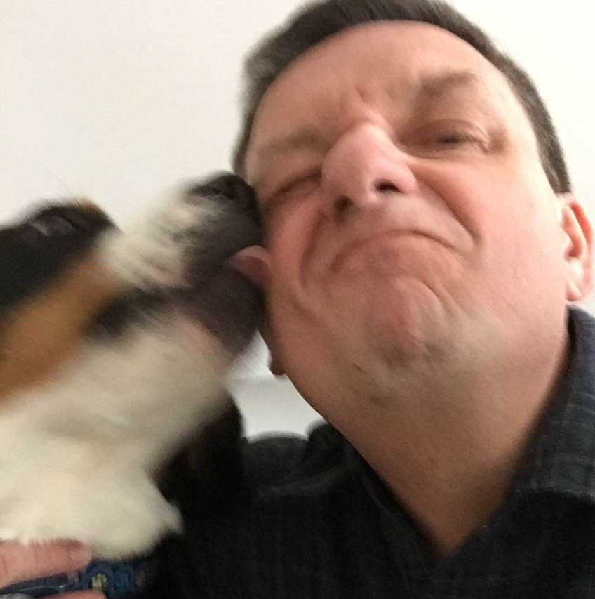 Weszty's tweet photo. Maggie getting me when I wasn't expecting it.  #swissie #WKCSELFIESWEEPSTAKES https://t.co/nRPl8FlqeM