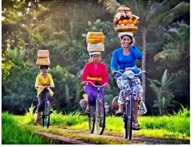 Yettidewi's tweet photo. Suatu pagi ,, di kampung 😀  cuma di Bali kalian bisa lihat yg spt ini,,  #  siapa yg di telp itu  mbok ?👍😀🙏🌹 https://t.co/uVxfVDzU38