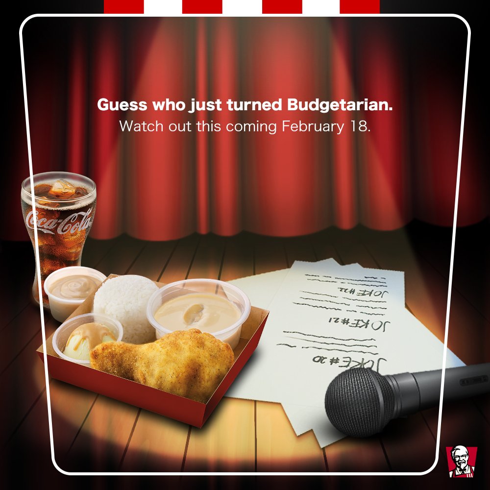 Laughter comes free so don’t worry about budget! Get ready for a hilarious Twitter takeover tomorrow!#KFCBudgetarian