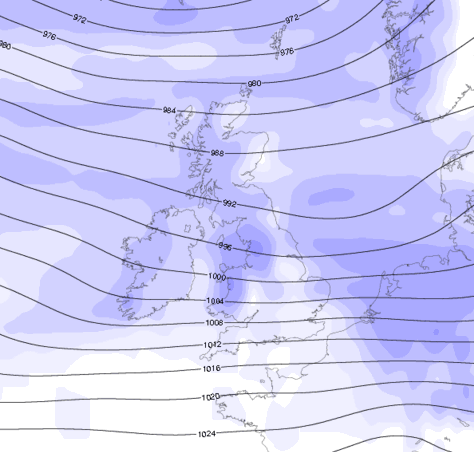 AnglersWeather's tweet photo. A warmer weekend as low pressure moves in, here's how it looks Saturday night ~ https://t.co/qzFX1e274C