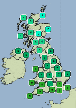 AnglersWeather's tweet photo. A warmer weekend as low pressure moves in, here's how it looks Saturday night ~ https://t.co/qzFX1e274C
