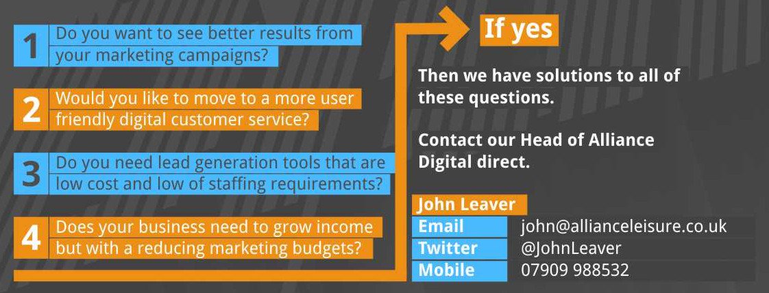 AllianceLeisure's tweet photo. Need to improve your #ROI on marketing spend? We have a solution... https://t.co/2ULUGJ2lc8 #AllianceDigital https://t.co/vLcw3Vu4Xr