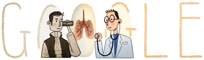GoogleUK's tweet photo. Today's #GoogleDoodle celebrates the 235th birthday of stethoscope inventor René Laennec,. https://t.co/rkd1CGB9I7 https://t.co/ZWUbXqO2UQ