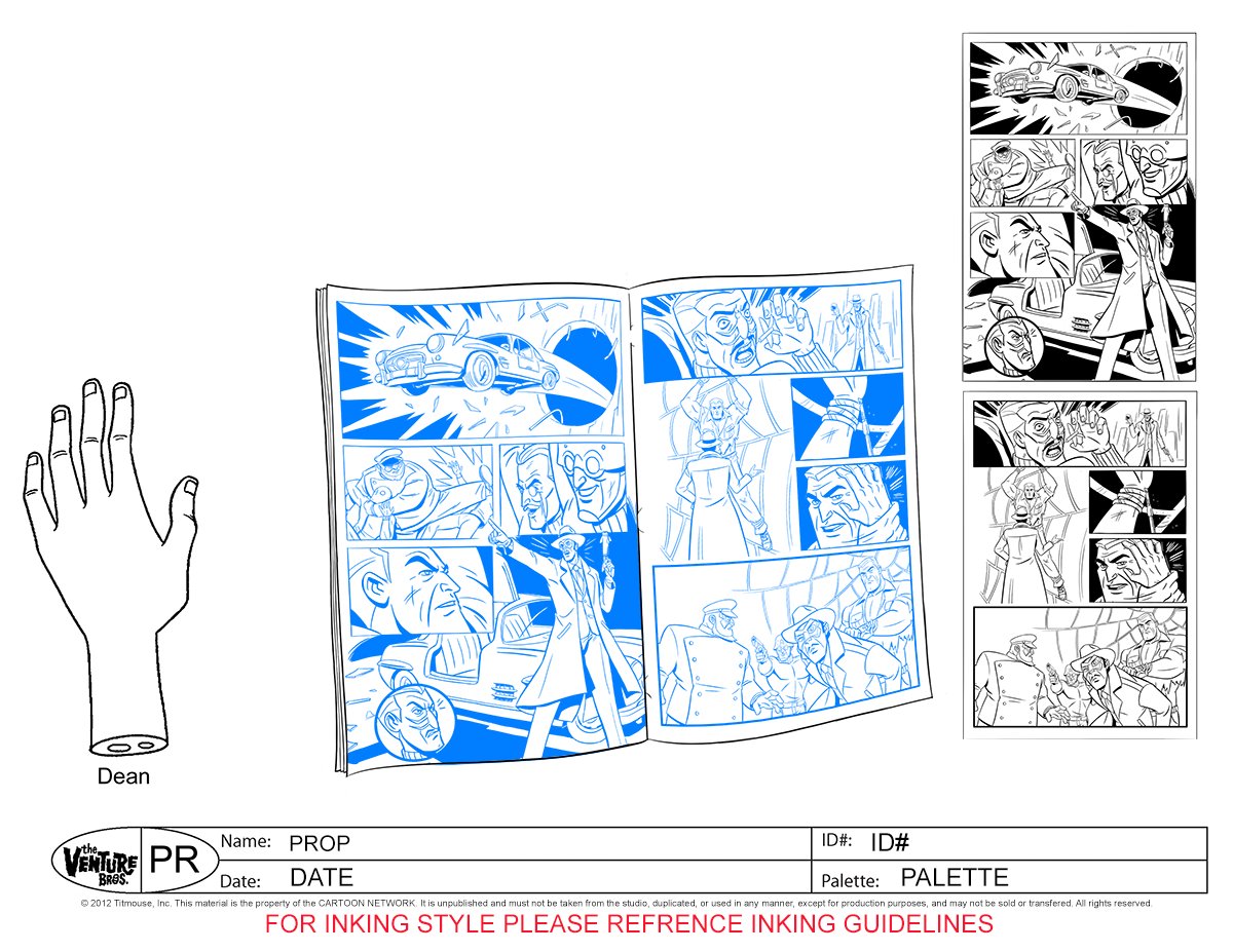 frenchprinter's tweet image. If you watched last Sunday's Venture Bros ep, you probably saw this prop which took a really long time to draw.