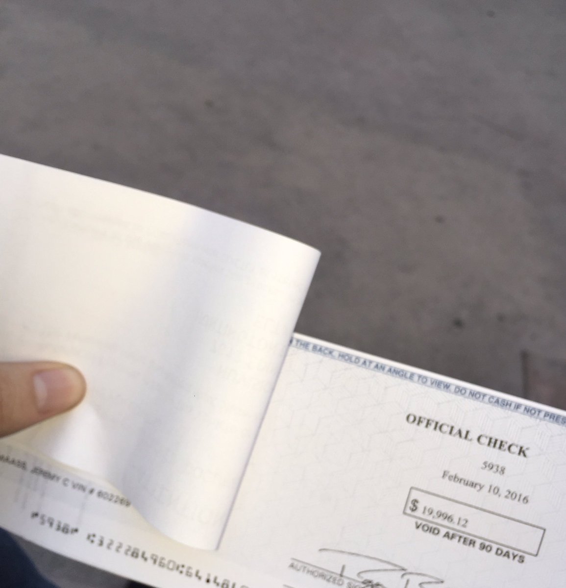 JeremyWatchout's tweet photo. Settlement from work. #criminalspayoff #needsomeonetospoil https://t.co/Ckb1rD2FAx