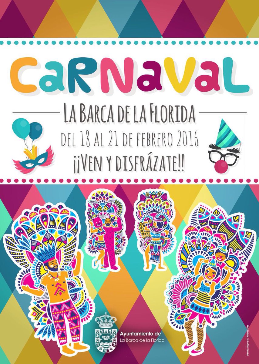 aytolabarca's tweet photo. Desde el Jueves 18 al Domingo 21 de Febrero no te pierdas nuestro Carnaval, coge tu disfraz y ven a disfrutar! https://t.co/VE7CF0r986