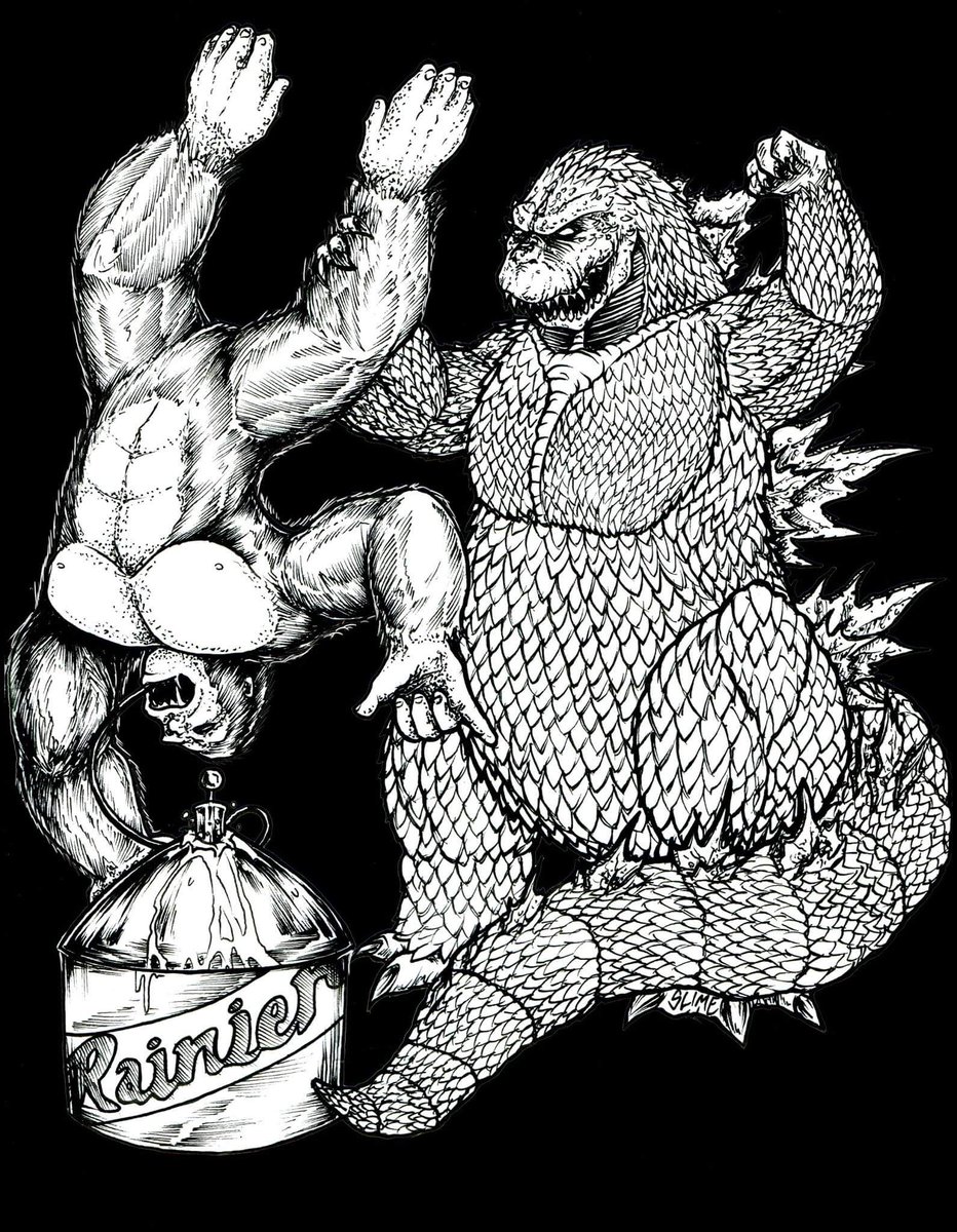 chema_snake's tweet photo. #Biotech_is_Godzilla #Monkye #destruction #Hit #Rainier_Beer https://t.co/OLHh38j2Ok