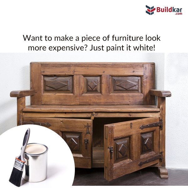 buildkar's tweet photo. If you have old, inexpensive furniture you need to restore- a coat of white paint can make a world of difference https://t.co/KA1ImynkB9