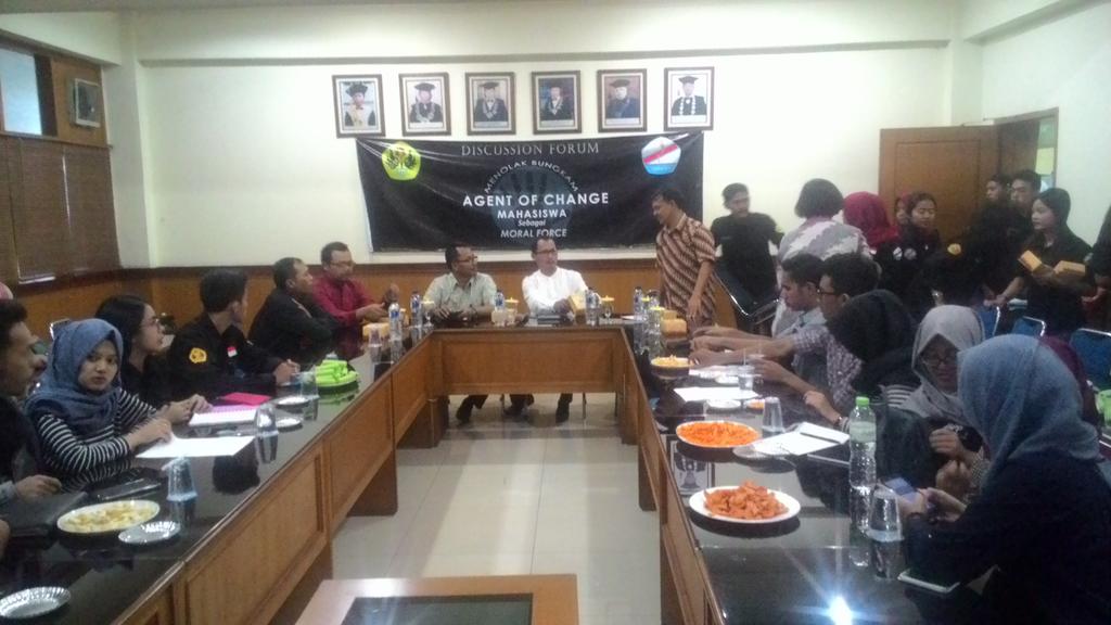 Discussion Forum MENOLAK BUNGKAM dengan Tema "Agent Of change Mahasiswa sebagai Moral Force"