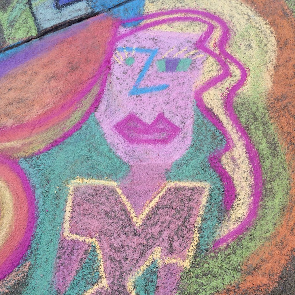 KPFunism's tweet photo. A little color never hurts.  #funism #itsOnlyChalk #myBackyard #jamsession #temporaryArt https://t.co/laXcr7l1VD