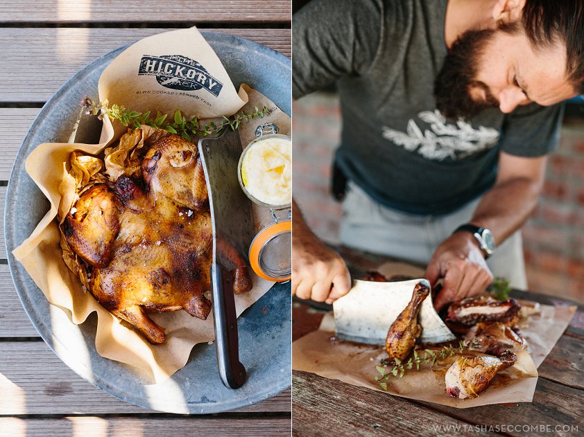 All you need is love and #hickoryshack whole free range chickens done #lowandslow