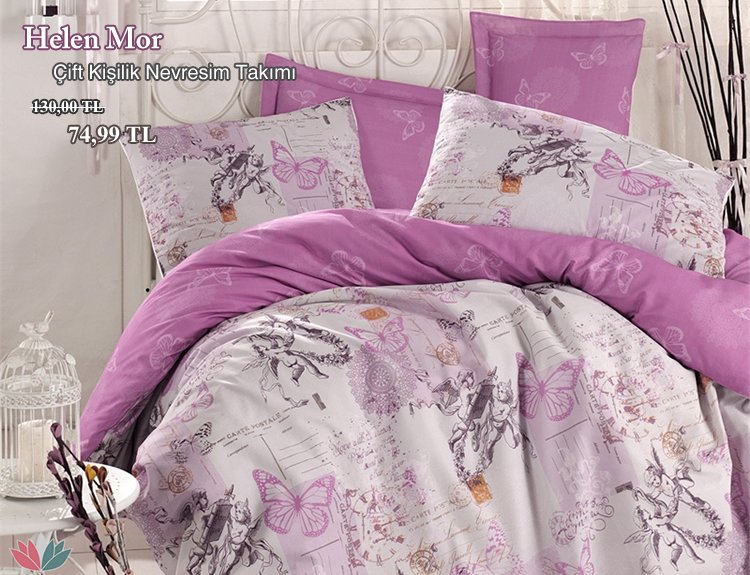 %100 Pamuk Helen Mor Tek Kişilik Nevresim Takımı 74,99 TL!
Sipariş vermek için tıklayınız goo.gl/7rakRc