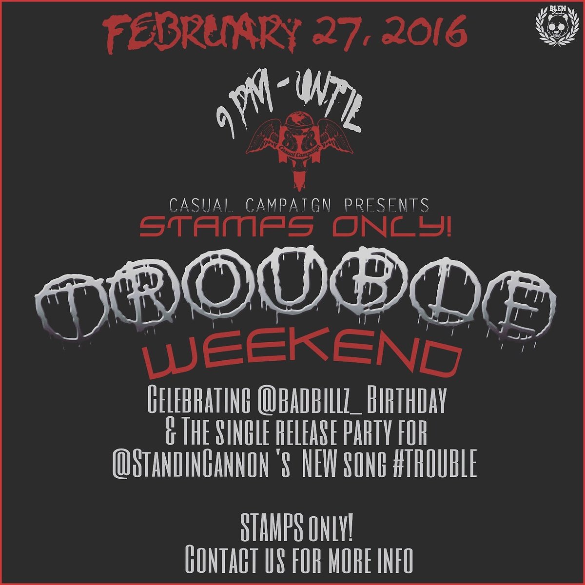 phillyfraux's tweet photo. 😈#TROUBLEWEEKEND 😈
🎉Celebrating @BADbillz2 Bday 🎉
& The Single Release Party for @standin_cannon NEW song #TROUBLE https://t.co/rkZFUW9sQ3