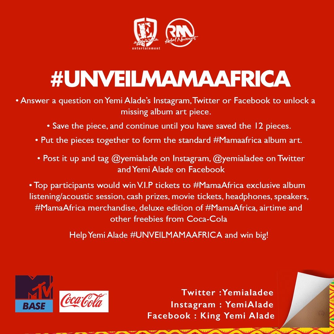 yemialadee's tweet image. #UNVEILMAMAAFRICA  STARTS IN 30MINS
PLS READ INSTRUCTIONS &amp;amp; CHECK PREVIOUS POSTS IF YOU r A NEW PLAYER IN THE GAME 😎