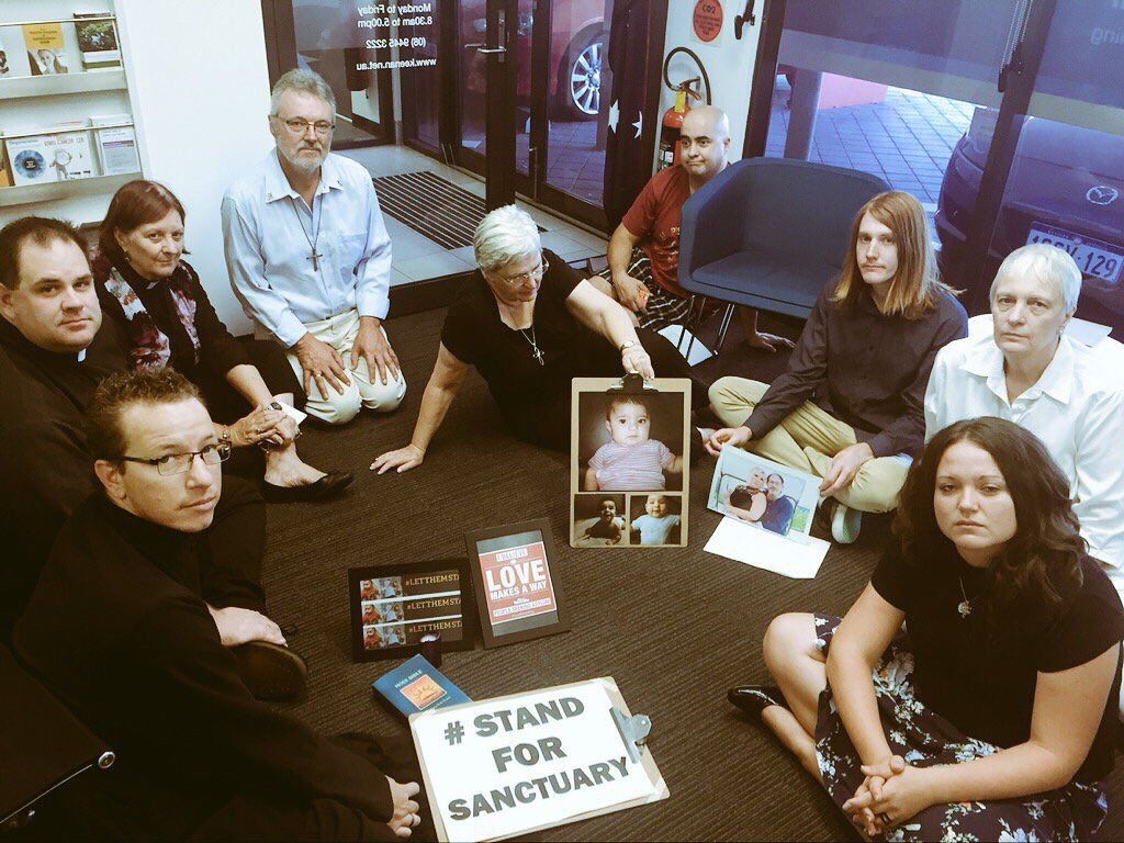 jarrodmckenna's tweet photo. This week 100's in the streets saying #LetThemStay including 9 now waiting to be arrested in Perth. #LoveMakesAWay https://t.co/Nk3OaOxFwM