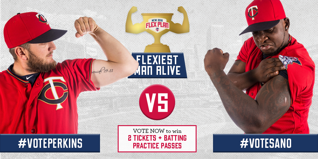 Twins's tweet photo. #VotePerkins or #VoteSano? Who will move on to the #FlexiestManAlive Championship? https://t.co/jQuevGFXSg https://t.co/HHhsqv1wWD