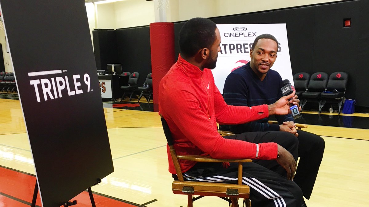 .<a href="/Raptors/">Toronto Raptors</a> <a href="/pdpatt/">Patrick Patterson</a> interviewing <a href="/AnthonyMackie/">Anthony Mackie</a> about Triple 9 #PatPresents
