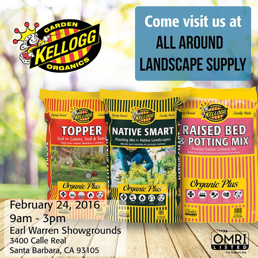 KelloggGarden's tweet photo. Come By Earl Warren Showgrounds, Santa Barbara - Today until 3pm! #organicsbuildslife #organicgardening #liveorganic https://t.co/WFRyGxTk4P