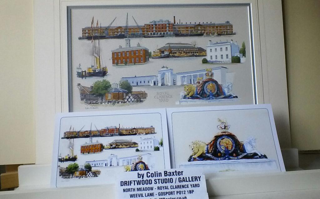 ColinMBaxter's tweet photo. Print #1/100 Aspects of Royal Clarence Yard now @ThePumpHouseRCY with #Gosport Queen @GosportFerry #localfineart https://t.co/PO4Nf5BbKU