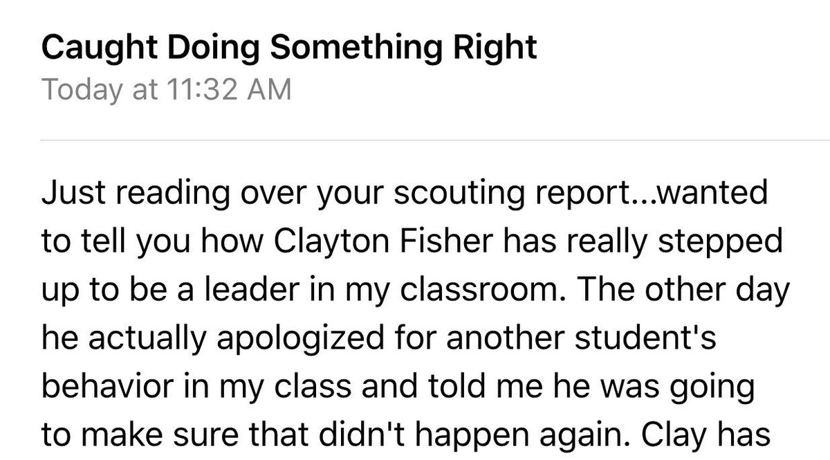 GoldenDemonFB's tweet photo. This email from a teacher bragging on @ClaytonFisher7 Great job Clay! Keep being a #Leader #CatchThemDoingRight https://t.co/WgIDNHWelo