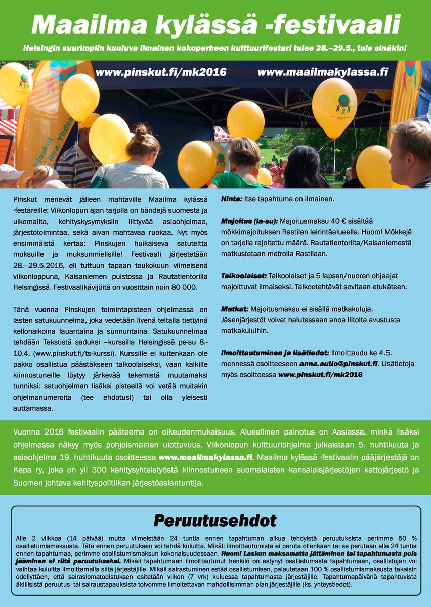 Pinskut mukana Maailma kylässä-meiningeissä tänäkin vuonna. Lähde mukaan! #pinskut #maailmakylässä