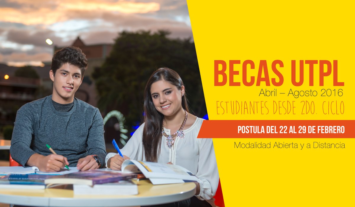 utpl's tweet photo. #DistanciaUTPL
22 -29/febrero | Accede a las #BecasUTPL para el periodo abril-agosto 2016 ➡ https://t.co/LtnqH2uFQf https://t.co/LKFPbfpP1F