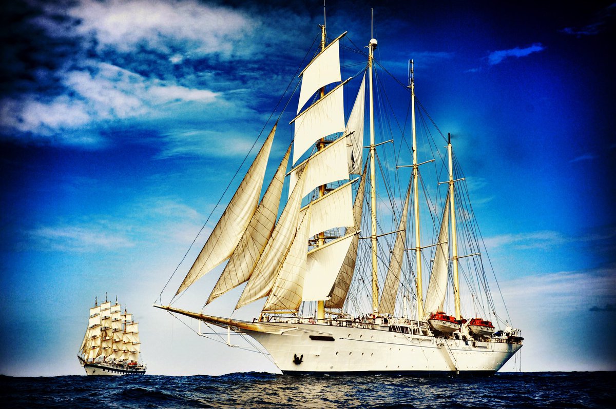 The #StarClipper and #RoyalClipper #sail together off #Dominica <a href="/starclippers/">Star Clippers</a>