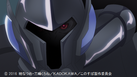 アニメ このすば 公式ツイッター デュラハンの人 魔王軍幹部 と出会う 実はこのあたりからジャージ 冒険者服です 第4話 この強敵に爆裂魔法を より このすば T Co X8x5jq4ggb