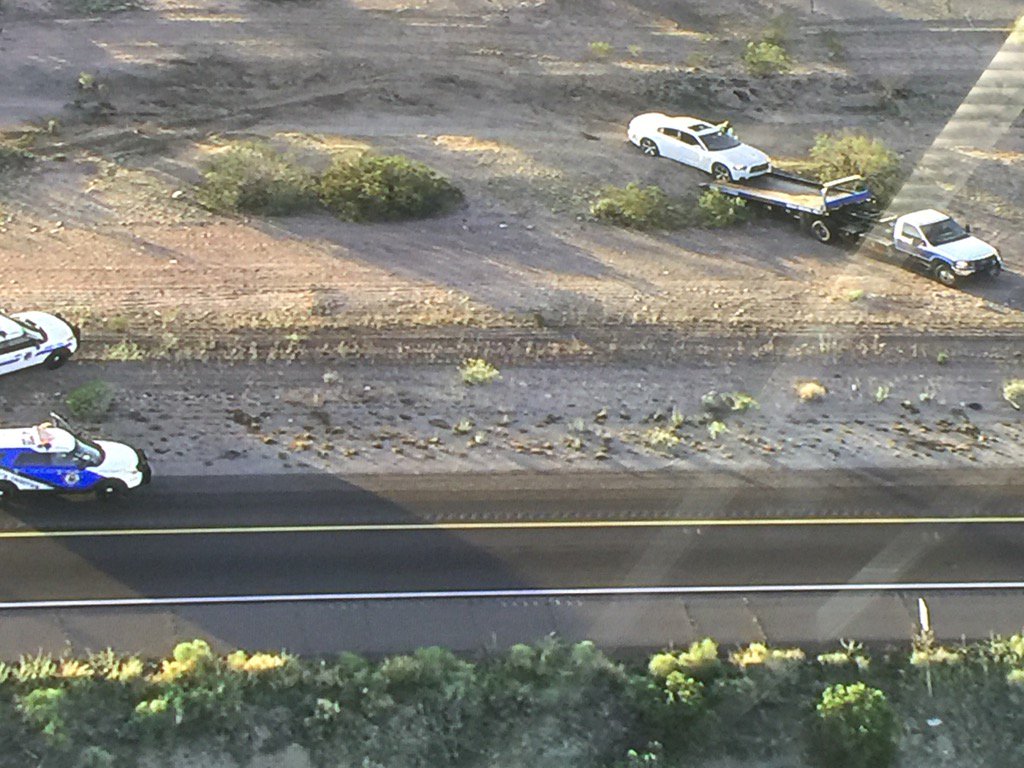 NOW Suspect's vehicle being towed near Gila Bend following highspeed