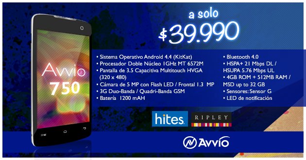Avvio_Chile's tweet photo. Avvio 750: La mejor opción para apañar en las vacaciones. https://t.co/ejsl8u29PY
