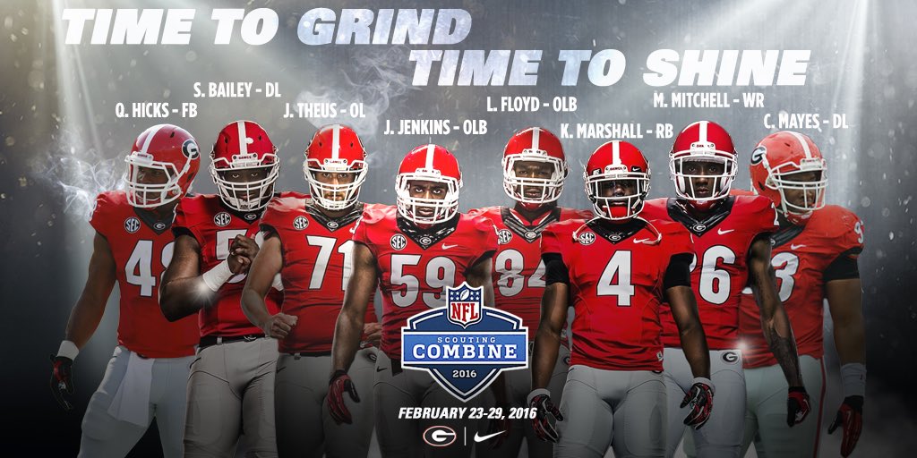 Best of luck to our eight Dawgs in Indy for the #NFLCombine this week. #CommitToTheG
