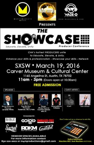 Marv4MoBeatsCom's tweet photo. We are excited to announce the first ever Producer Conference in CHH! SXSW March 19, 2016. @Marv4Mobeats @djwadeo https://t.co/nxCU4FFGo6