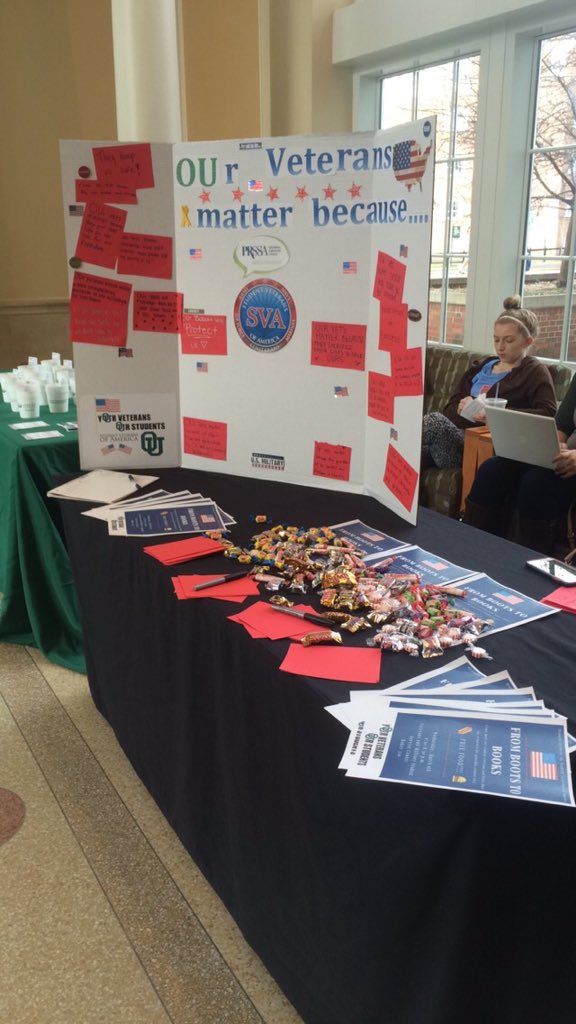 SVAatOU's tweet photo. Come get some candy and tell us why OUr Vets matter! #BobcatVets https://t.co/Bho1RsIm0E