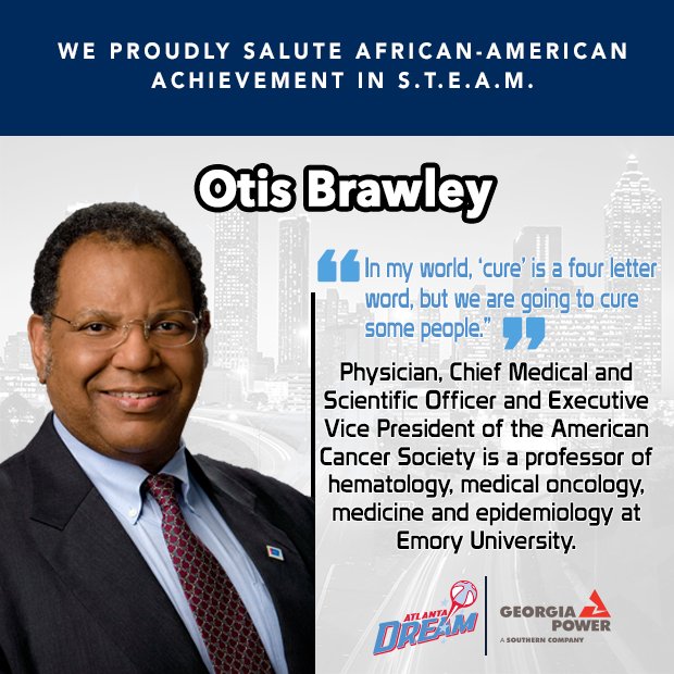 AtlantaDream's tweet photo. Today we honor Chief Medical Officer and EVP of the @AmericanCancer &amp; professor at @emoryuniversity, Otis Brawley! https://t.co/0QovqzCeLz