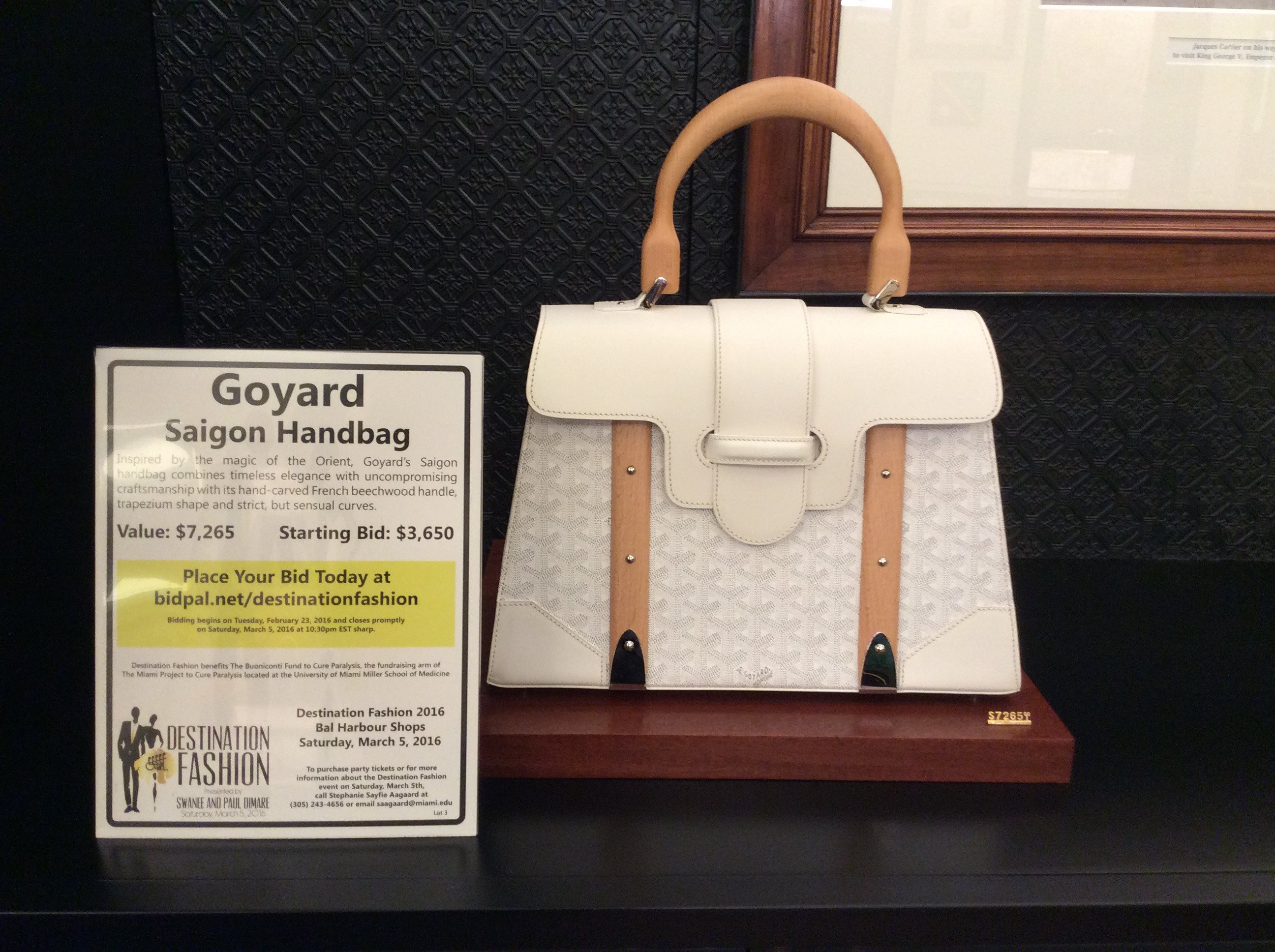 GoyardOfficial on X: Join us at our boutique at @BalHarbourShops to  discover the white Saigon MM donated by Goyard, and start bidding!   / X