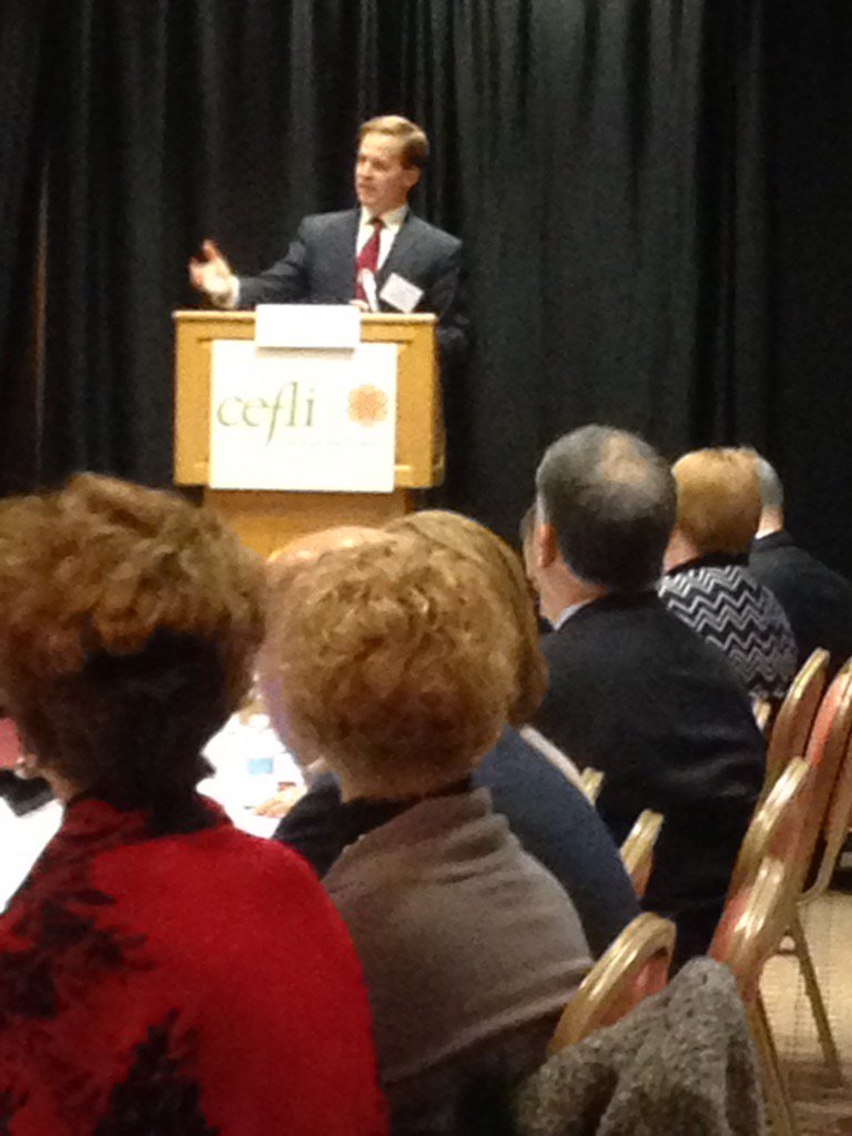 IowaDIFS's tweet photo. .@nickgerhart giving the keynote at #CEFLI Summit at @DSMMarriott this morning. https://t.co/9xZYVqicLc