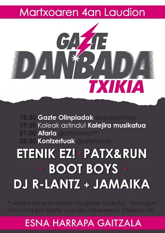 Martxoak 4 Gazte Danbada txikia Laudion! #Danbada16 #EsnaHarrapaGaitzala