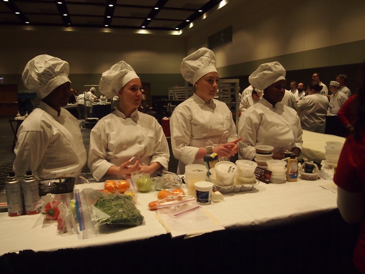 prlaorg's tweet image. @miltonhershey team going through product check-in, ready to defend their culinary title from last year!