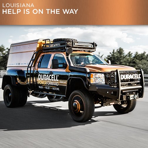 Louisiana: we're on our way with free batteries &amp; mobile charging to help those impacted by the #tornados.