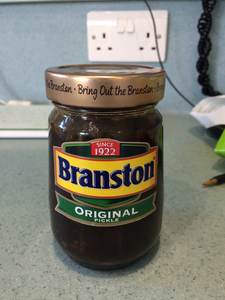 jenningstime's tweet image. Well that&apos;s a first...a patient gift of a jar of pickle 😂 #feelingloved #whatapickle