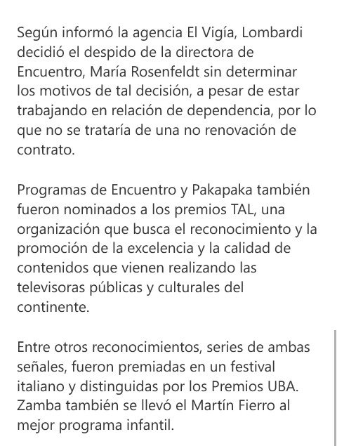 ArgResisteOrg's tweet photo. Más de la censura macrista. Despiden a la directora del premiado Canal Encuentro https://t.co/I48tNX379b