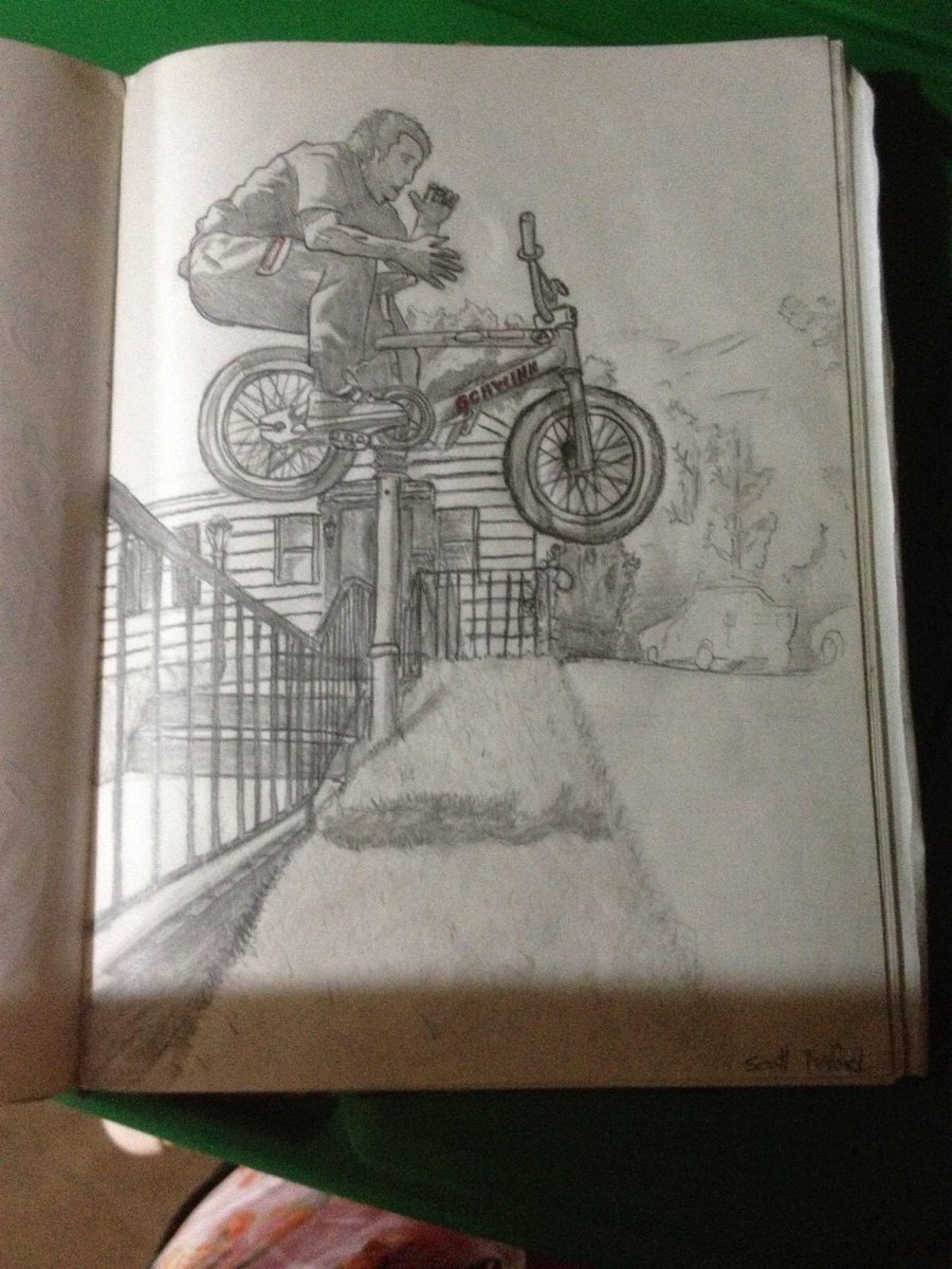 Pencil drawing of a shot from a 1999 issue of <a href="/RIDEBMX/">Ride BMX Magazine</a> Wish I could remember the name of the guy that drew this.