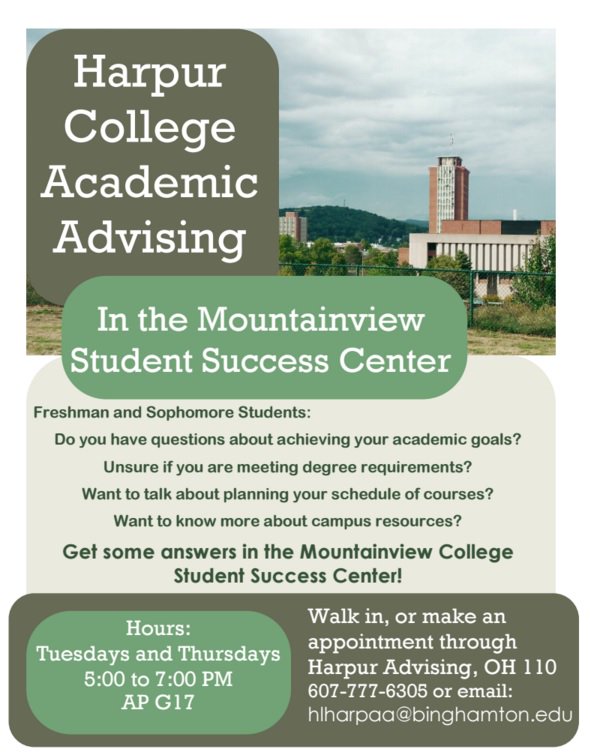 MTVW_COLLEGE's tweet photo. Hey MTVW Harpur Students! Need some Academic Advising?! Visit Hannah in the MTVW Student Success Center! https://t.co/MxShV92Bc1