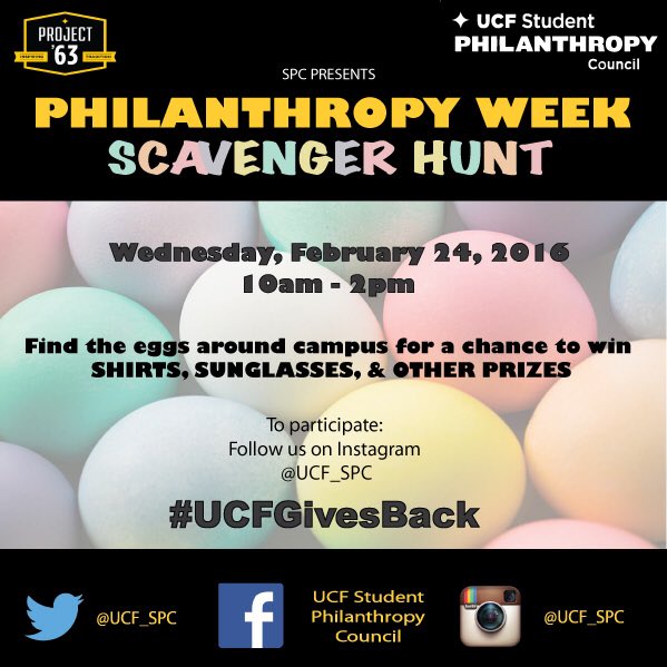 UCF_SPC's tweet photo. Follow us on IG@ucf_spc and FIND THE EGGS!!! Win prizes! Happy Finders Keeper Day #UCF #Project63 #UCFGivesBack https://t.co/iDk9uNjTOt